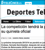 Quinibasket en Telecinco.es